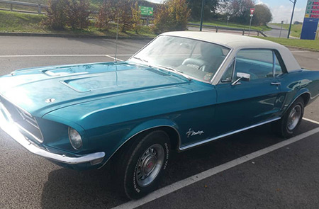 Location de notre Mustang 1968 dans l'Oise